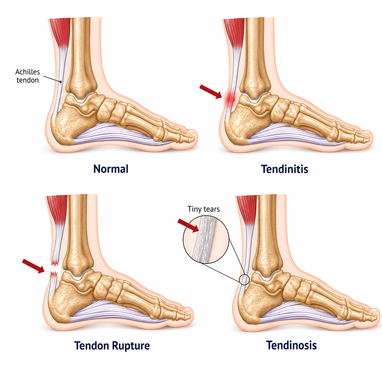 image showing common problems related to achilles tendon