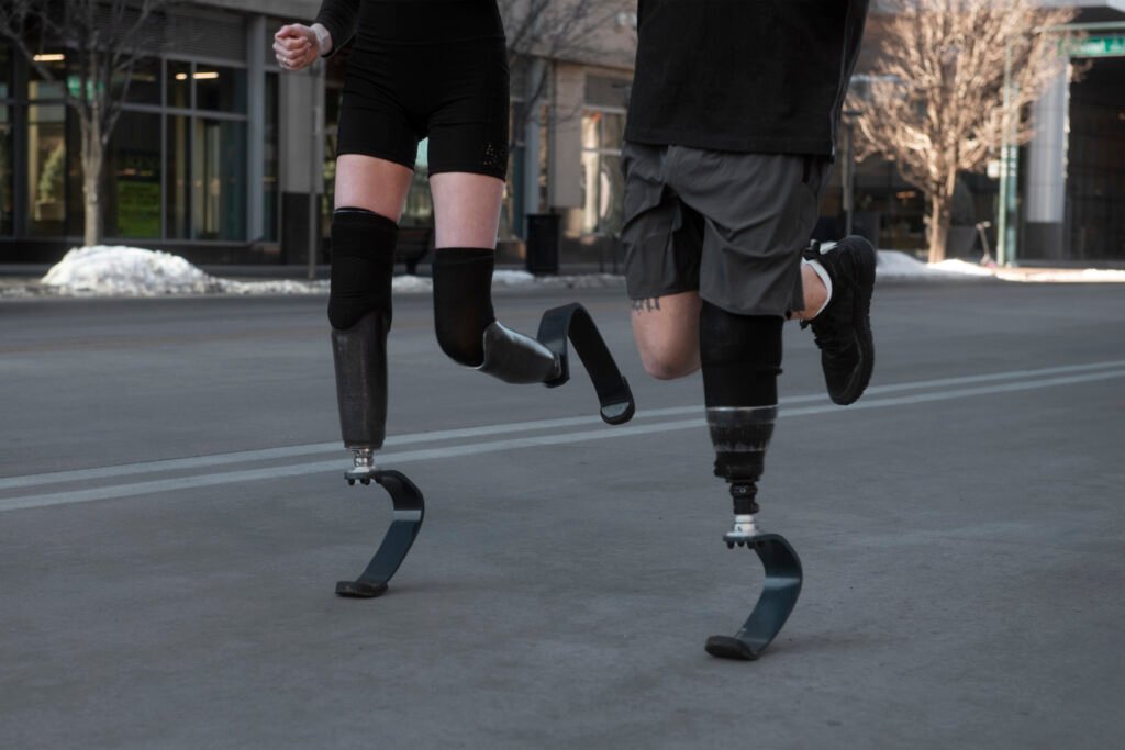 prosthetic users with running prosthesis