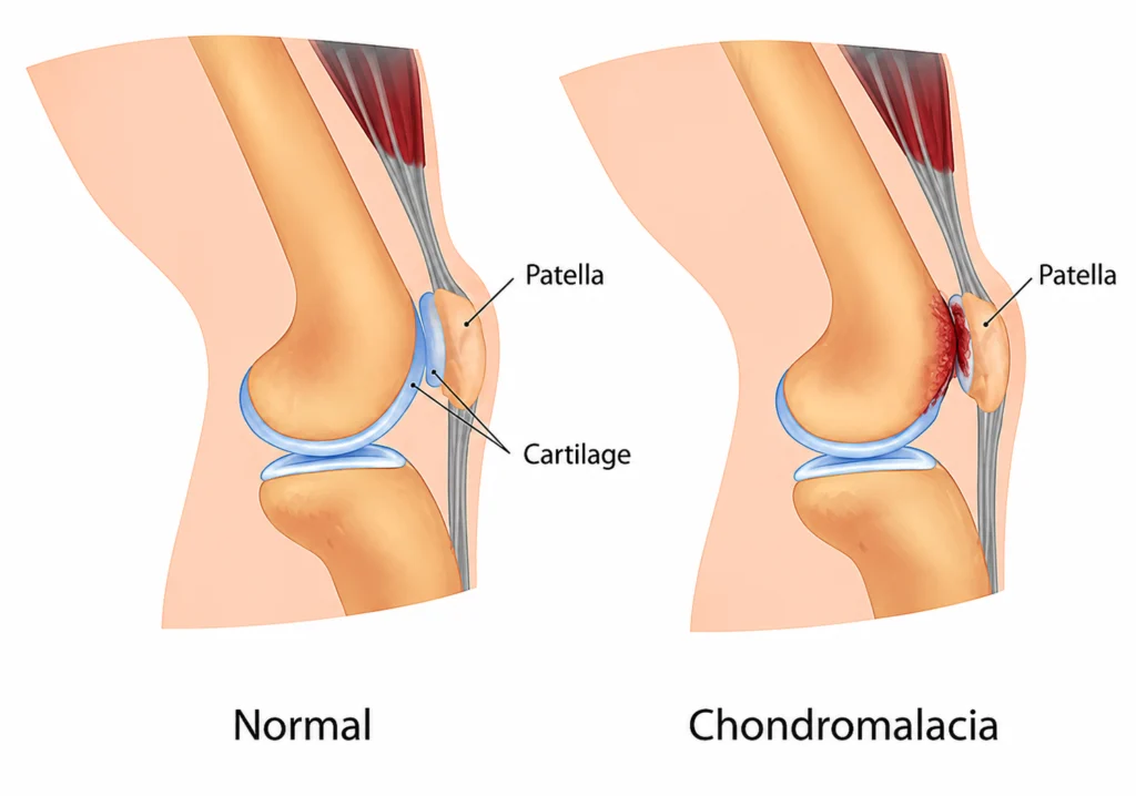 image showing degenerative changes for chondromalacia patella
